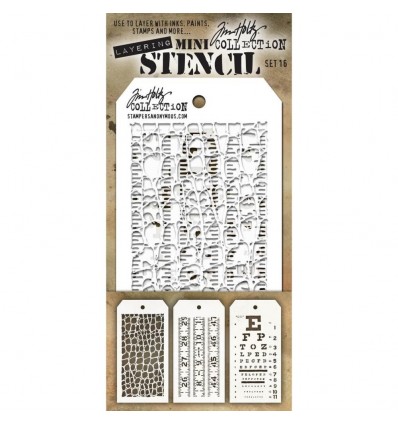 Stencil Schablonen Mini Set Nr. 16 - Tim Holtz