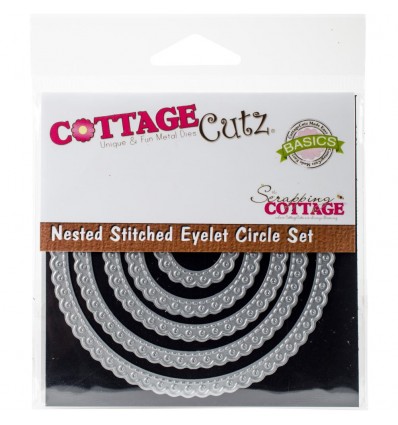 Stanzschablonen Stitched Eyelet Circle Set - Cottage Cutz