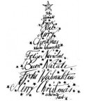 Text Weihnachts Baum Stempel