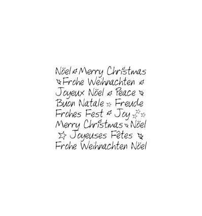 Frohe Weihnachten 4 Sprachen Stempel