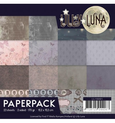 Scrapbooking Papier Lilly Luna, 15.2 x 15.2 cm