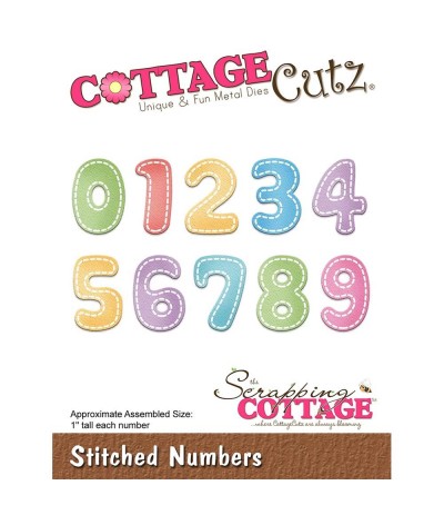 Stanzschablonen Stiched Numbers - Cottage Cutz