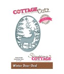 Stanzschablone Winter Deer Oval - Cottage Cutz