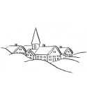 Dorf im Schnee Stempel