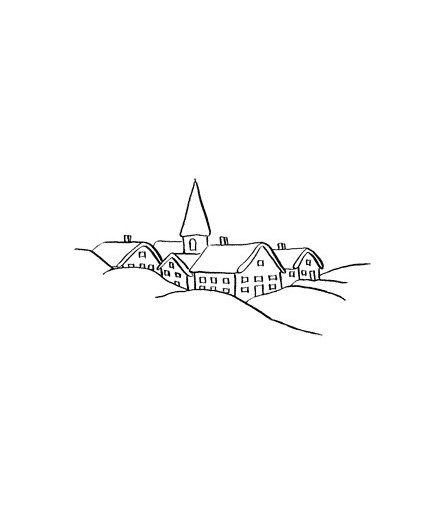 Dorf im Schnee Stempel