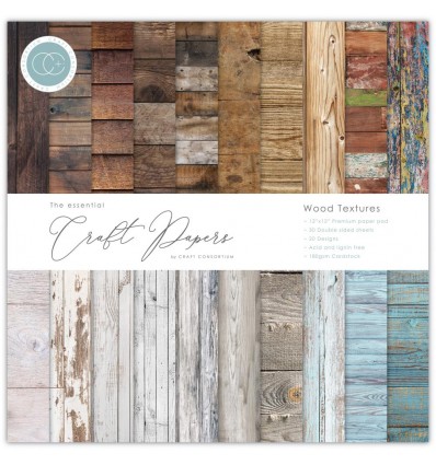 Scrapbooking Papier Wood Textures 12" x 12" - Craft Consortium