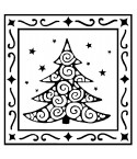 Tannenbaum in Rahmen Holzstempel Gross