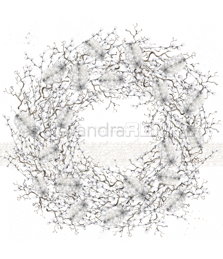 Scrapbooking Papier Weidenkätzchen Kranz - Alexandra Renke