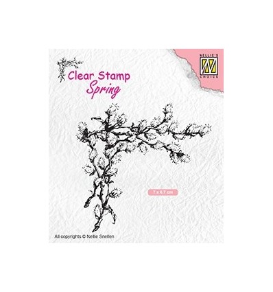 Clear Stamp Corner with willow catkins - Nellie's Choice