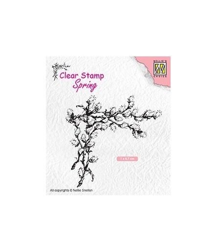 Clear Stamp Corner with willow catkins - Nellie's Choice