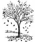 Herbstbaum Stempel