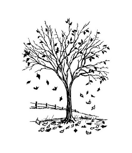 Herbstbaum Stempel