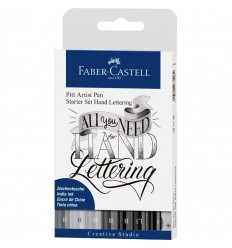 Tuschestift Pitt Artist Pen Handlettering Starterset 9teilig - Faber-Castell