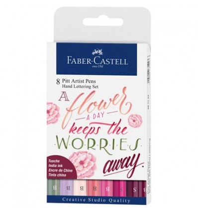 Tuschestift Pitt Artist Pen Handlettering 8er Etui Rosatöne - Faber-Castell