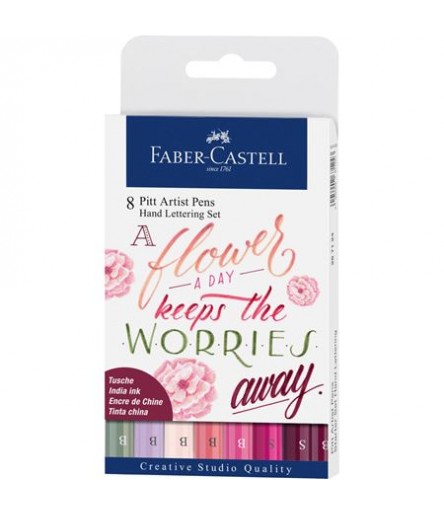 Tuschestift Pitt Artist Pen Handlettering 8er Etui Rosatöne - Faber-Castell