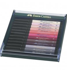 Tuschestift Pitt Artist Pen Brush 12er Etui Hauttöne - Faber-Castell