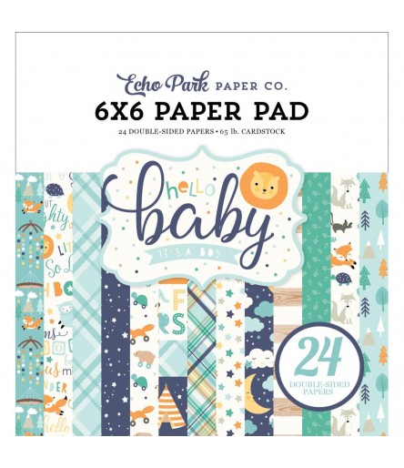 Scrapbooking Papier Hello Baby Boy, 15x15cm - Echo Park