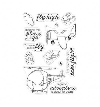 Clear Stamps Fly High Animals - Hero Arts