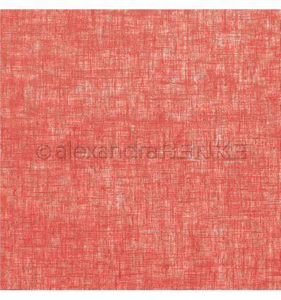 Scrapbooking Papier Leinen erdbeerrot - Alexandra Renke