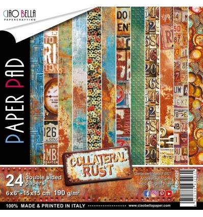 Scrapbooking Papier Collateral Rust, 6x6 - Ciao Bella