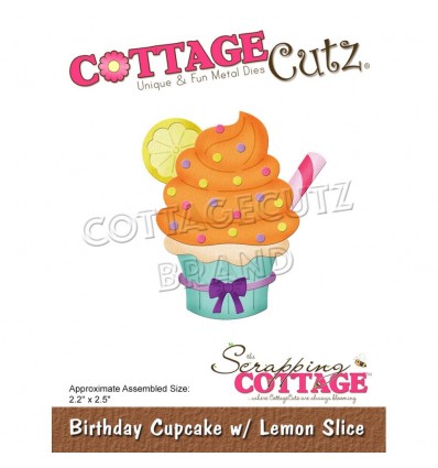 Stanzschablone Birthday Cupcake with Lemon Slice - Cottage Cutz