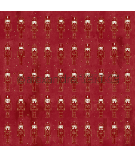 Scrapbooking Papier Nussknacker Rot  - Alexandra Renke