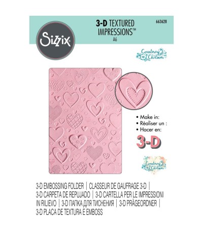 3D Prägeschablone Hearts - Sizzix