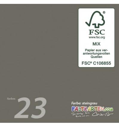 Briefumschläge in steingrau, 16 x 16cm, 25 Stk. - FK