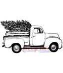Cling Stempel Christmas Tree Pickup - Deep Red