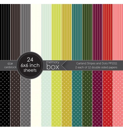 Scrapbooking Papier Garland Stripes and Dots, 6x6" - Memory Box