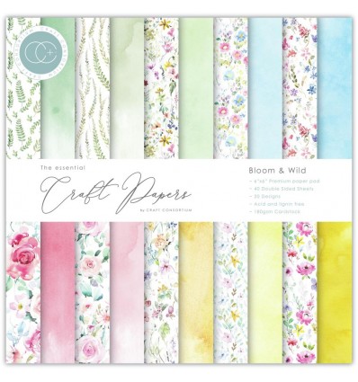 Scrapbooking Papier Bloom & Wild, 6"x6" - Craft Consortium